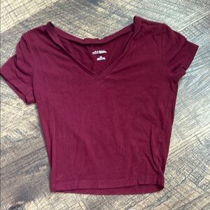 Wild Fable Red Fitted Crop T-Shirt